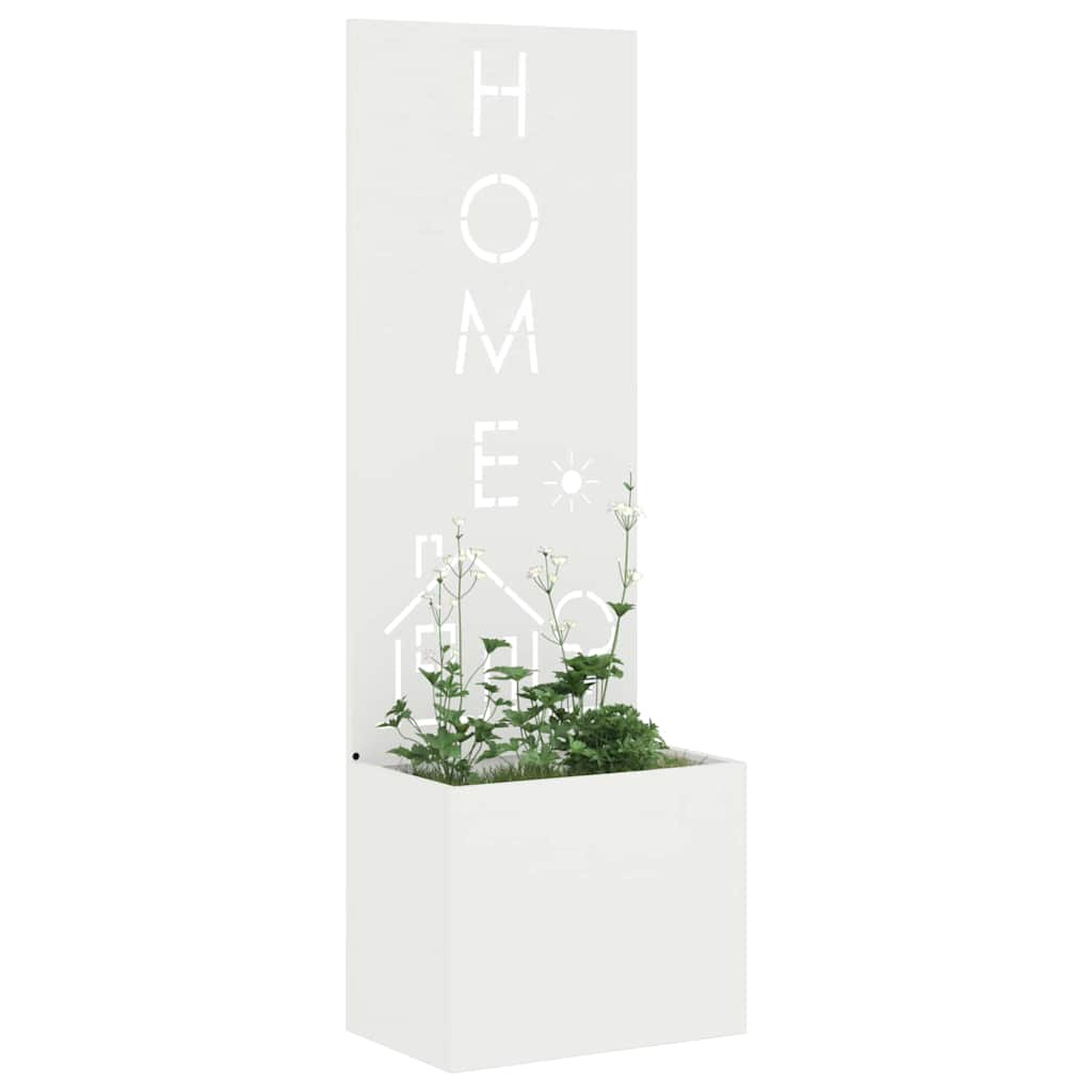 Vaso da Giardino con Pannello Decorativo Bianco 50 x 140 cm