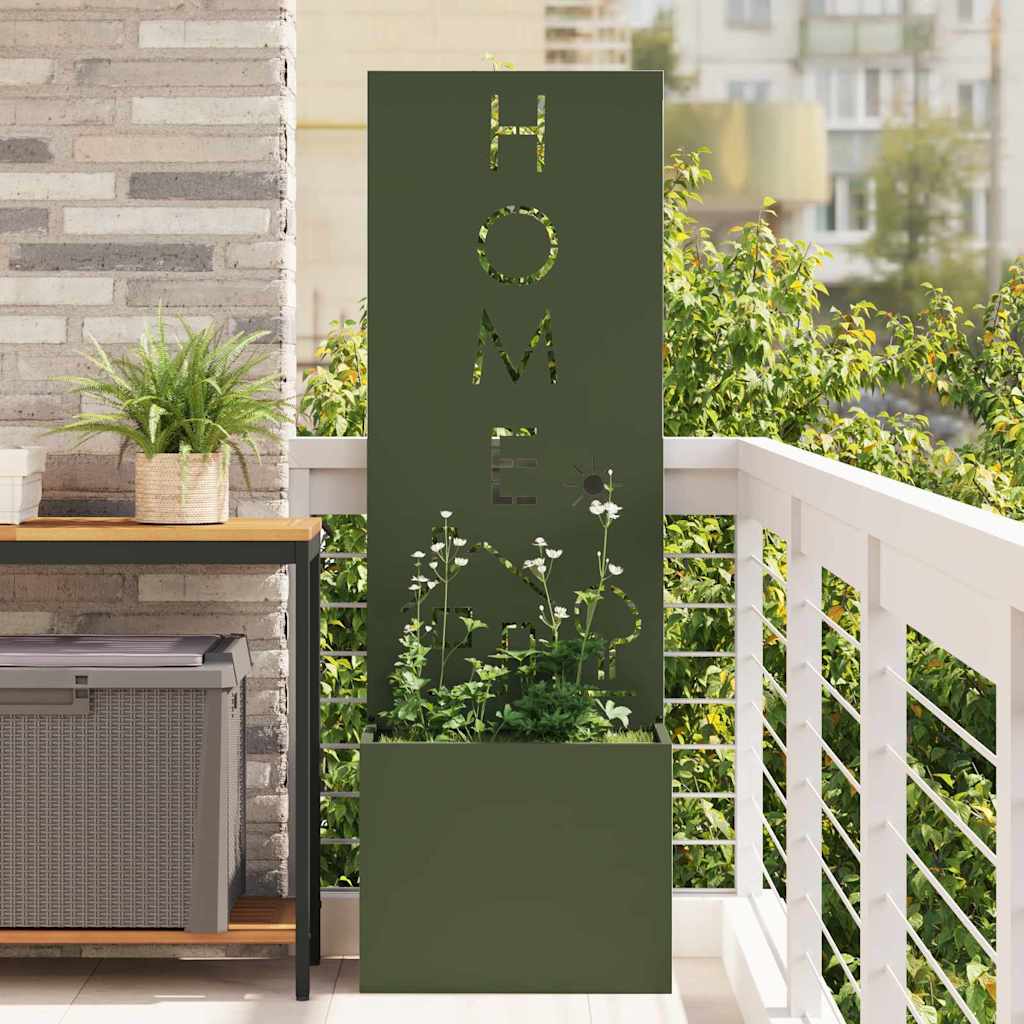 Vaso da Giardino con Pannello Decorativo Oliver verde