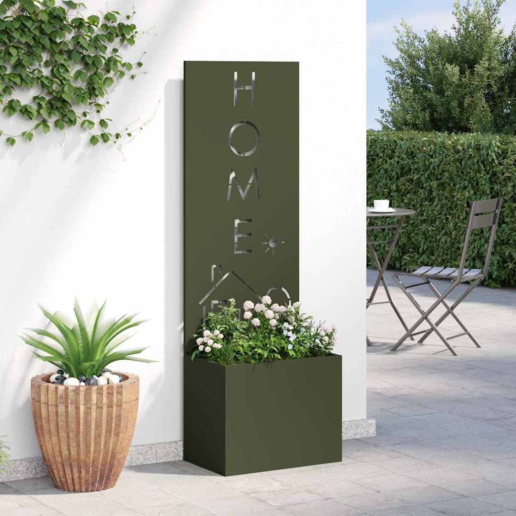 Vaso da Giardino con Pannello Decorativo Oliver verde