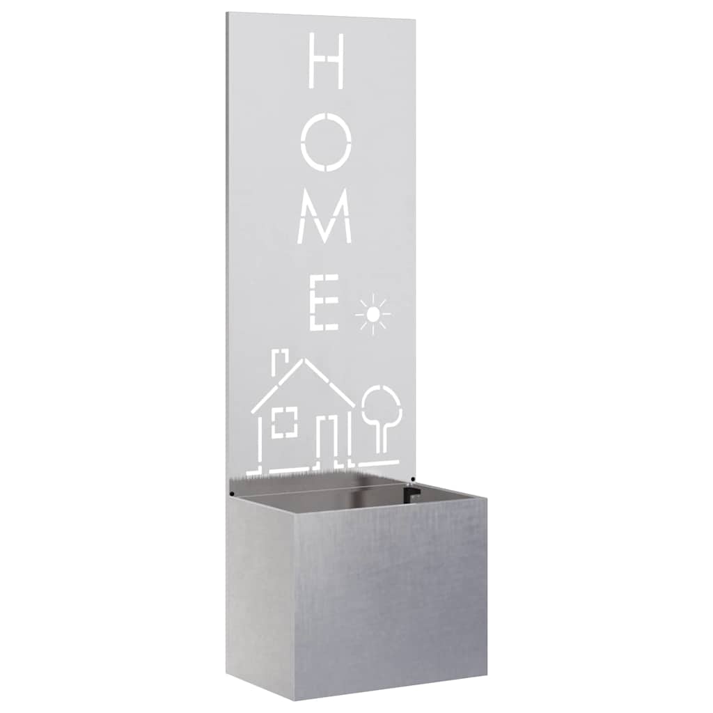 Vaso da Giardino con Pannello Decorativo Argento 50 x 140 cm