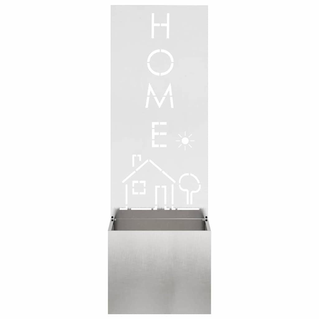 Vaso da Giardino con Pannello Decorativo Argento 50 x 140 cm