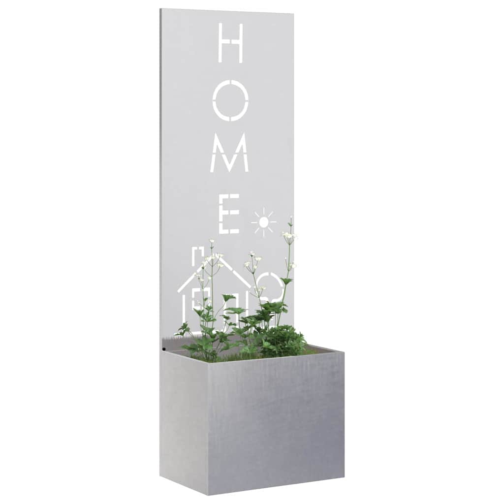 Vaso da Giardino con Pannello Decorativo Argento 50 x 140 cm