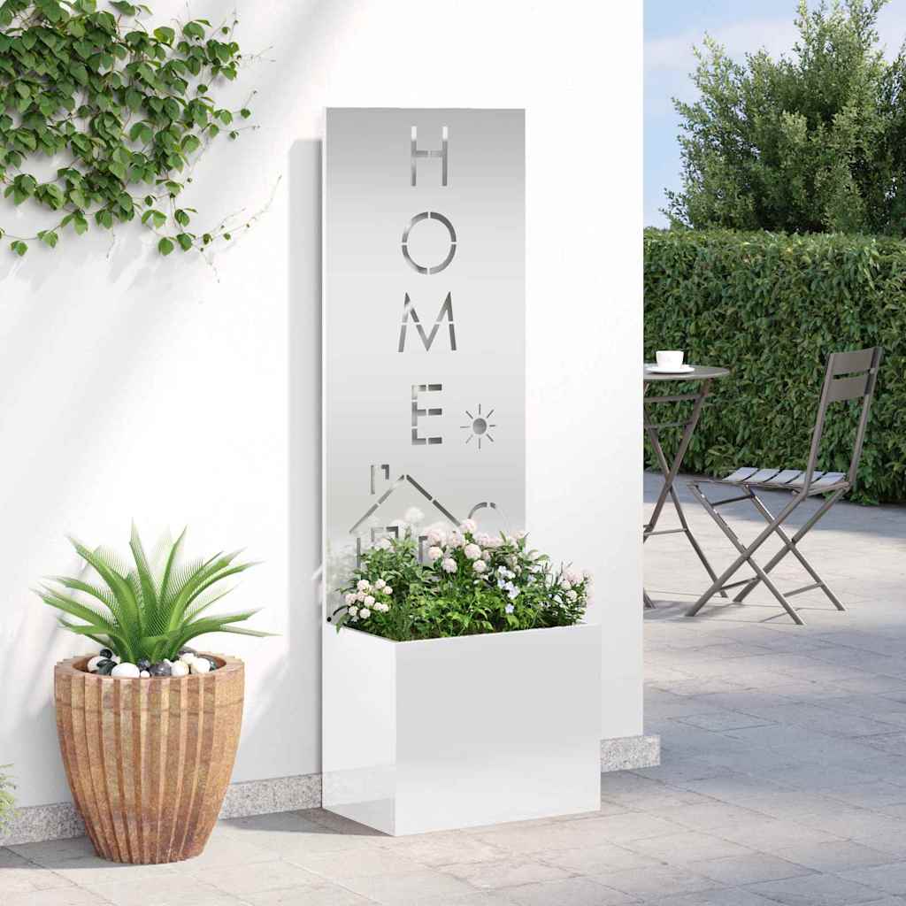 Vaso da Giardino con Pannello Decorativo Argento 50 x 140 cm
