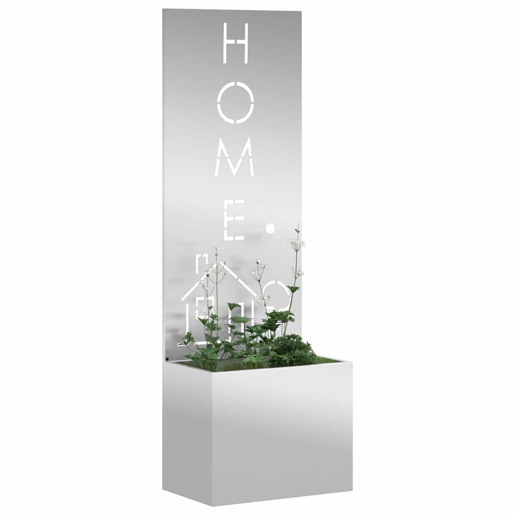 Vaso da Giardino con Pannello Decorativo Argento 50 x 140 cm