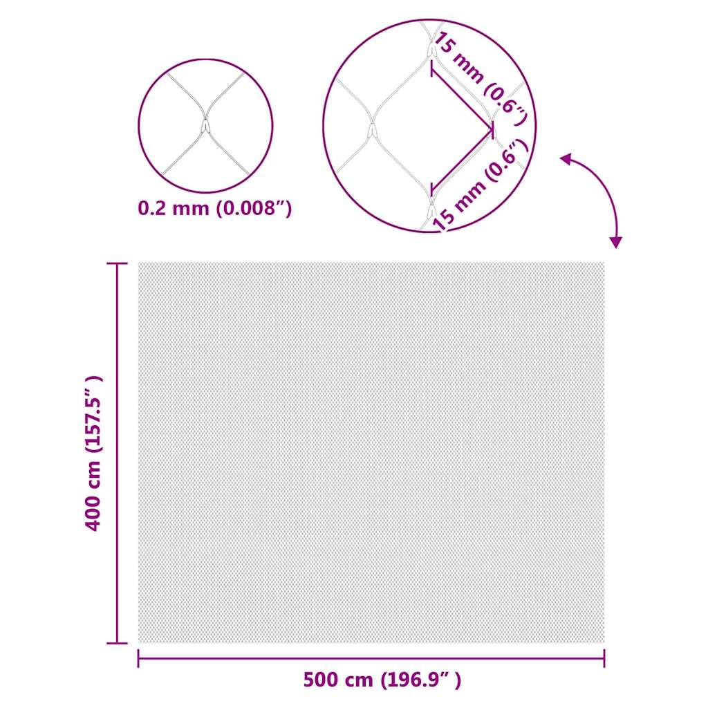 Reticolo di Protezione per Uccelli Verde 4 x 5 m HDPE