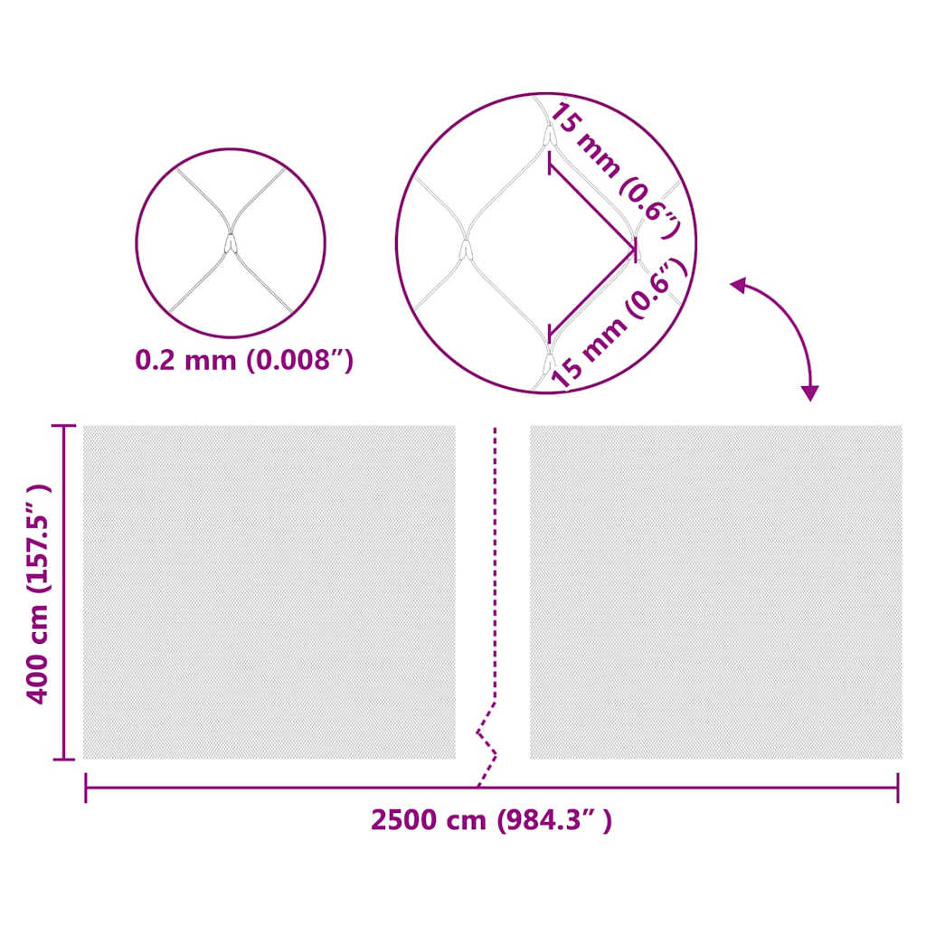 Reticolo di Protezione per Uccelli Verde 4 x 25 m HDPE