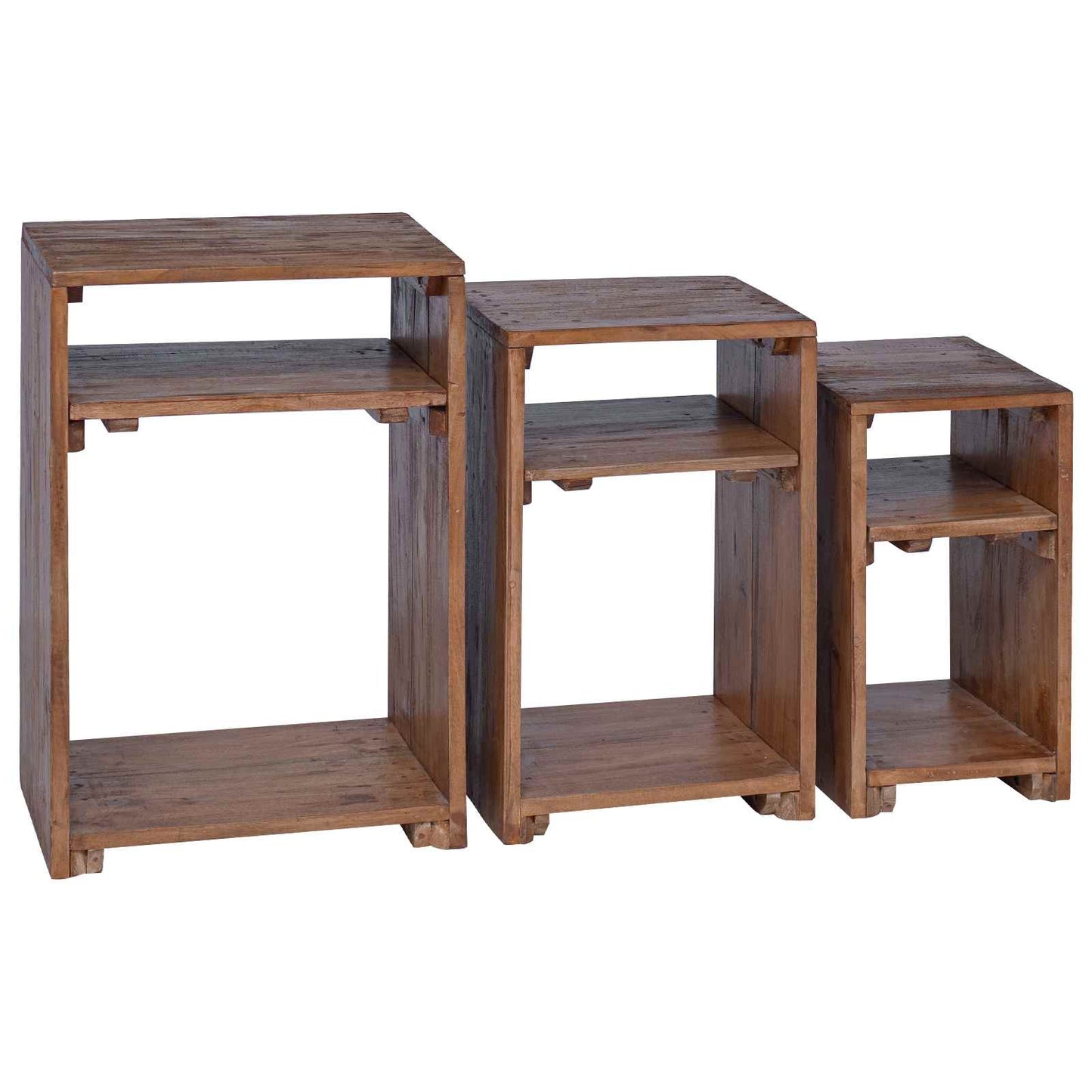 Tavolo Accent 3 pz Marrone Legno di Mogano Massello