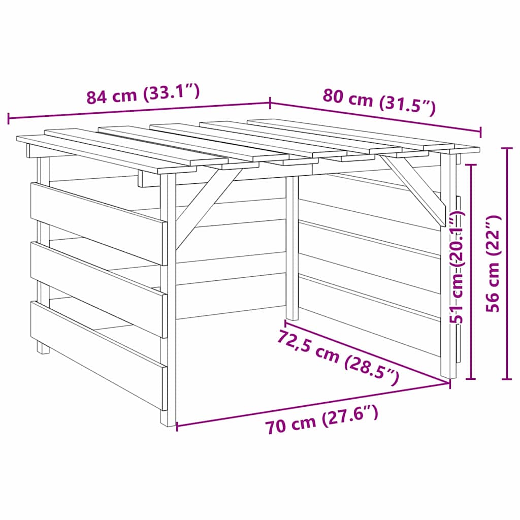 Garage per tosaerba Marrone 84 x 80 x 56 cm | homemem39
