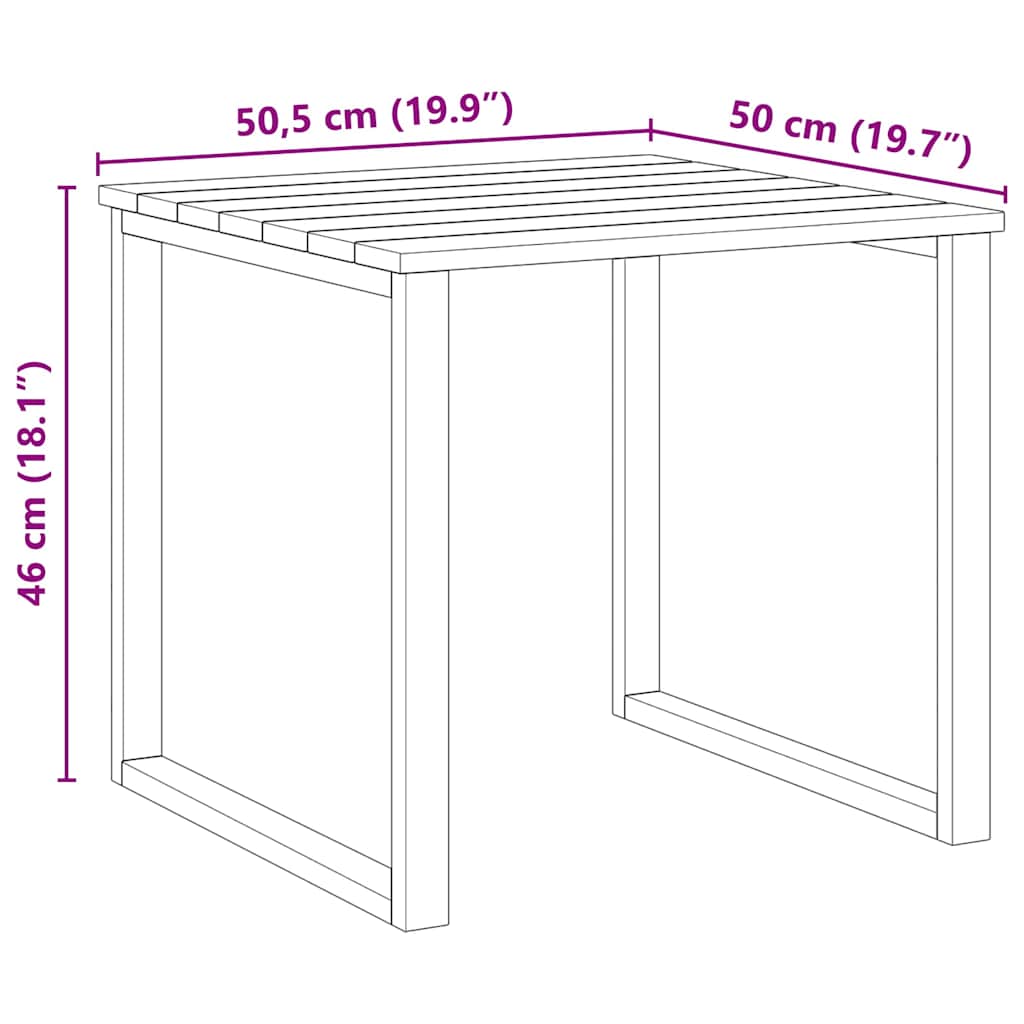 tavolo Naturale 50,5 x 50 x 46 cm Legno di pino impregnato | homemem39