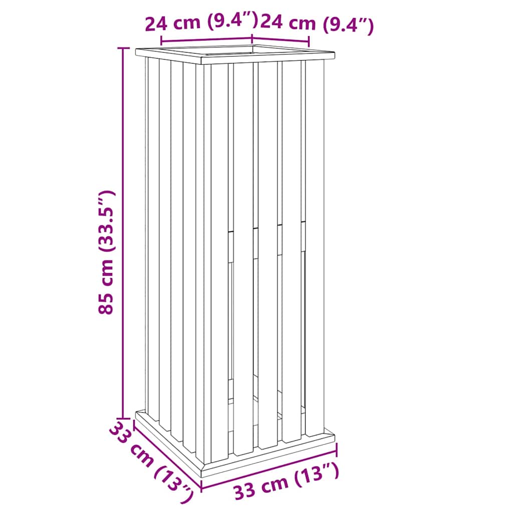 Fioriera Marrone 33 x 33 x 85 cm Legno di pino impregnato - homemem39