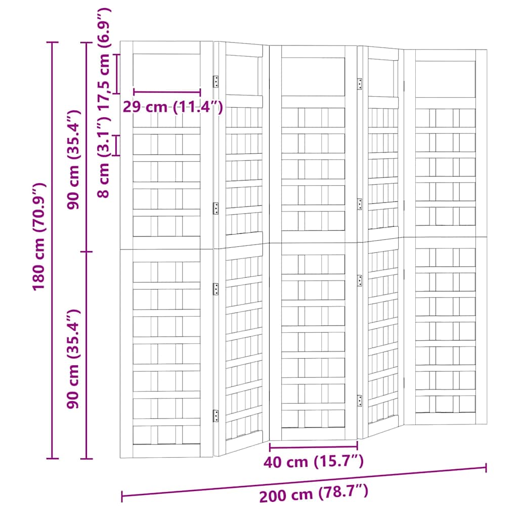 Schermo di Privacy da Esterno 5 pcs Marrone 200 x 180 cm