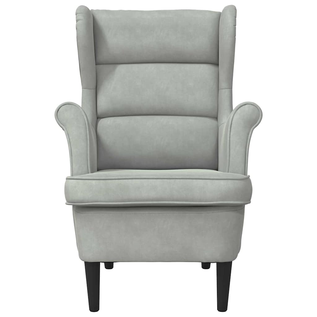 Poltrona Grigio chiaro 71 x 92 x 91 cm Velluto