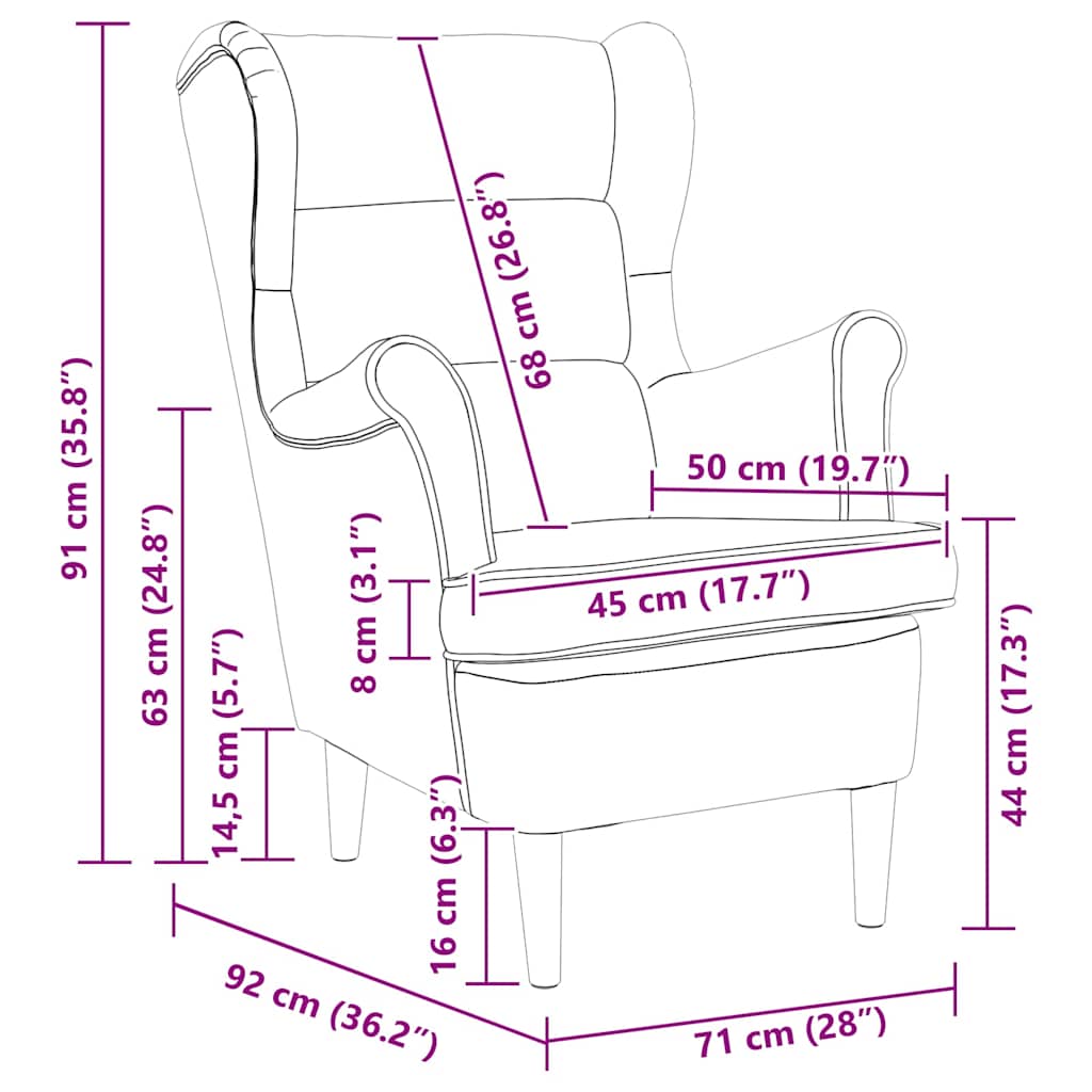 Poltrona Grigio chiaro 71 x 92 x 91 cm Velluto