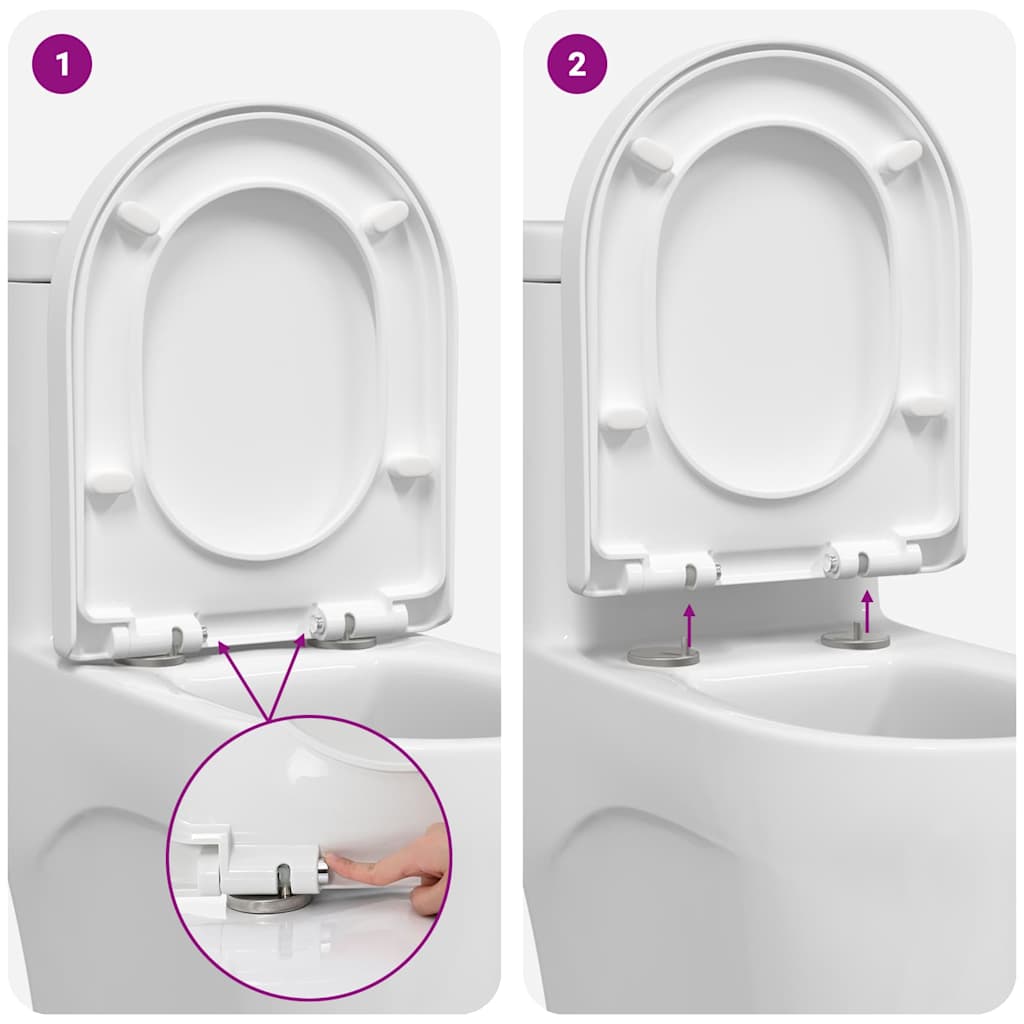 Sedile del WC Bianco 48 x 36.5 x 4.5 cm Polipropilene - homemem39