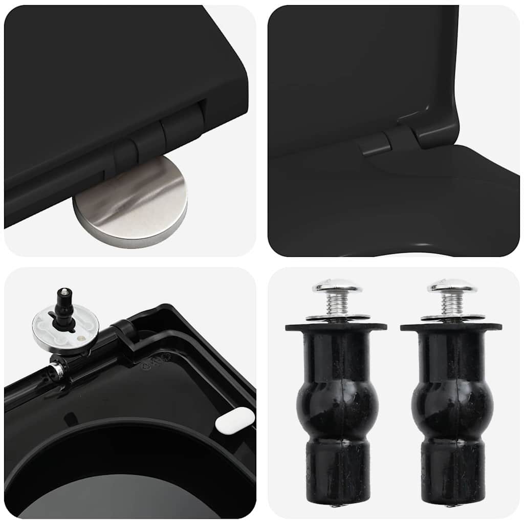 Sedile del WC Nero 48 x 36.5 x 4.5 cm Polipropilene