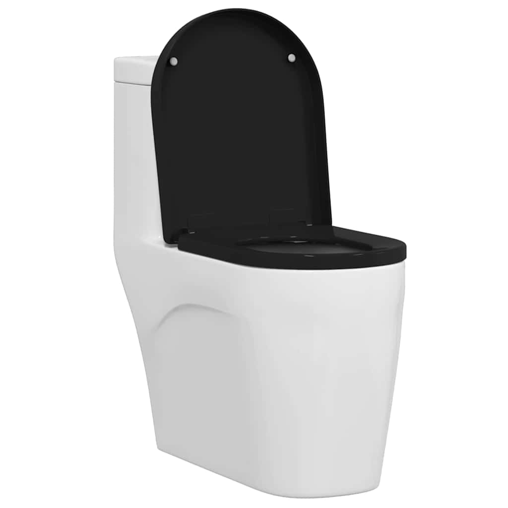Sedile del WC Nero 48 x 36.5 x 4.5 cm Polipropilene