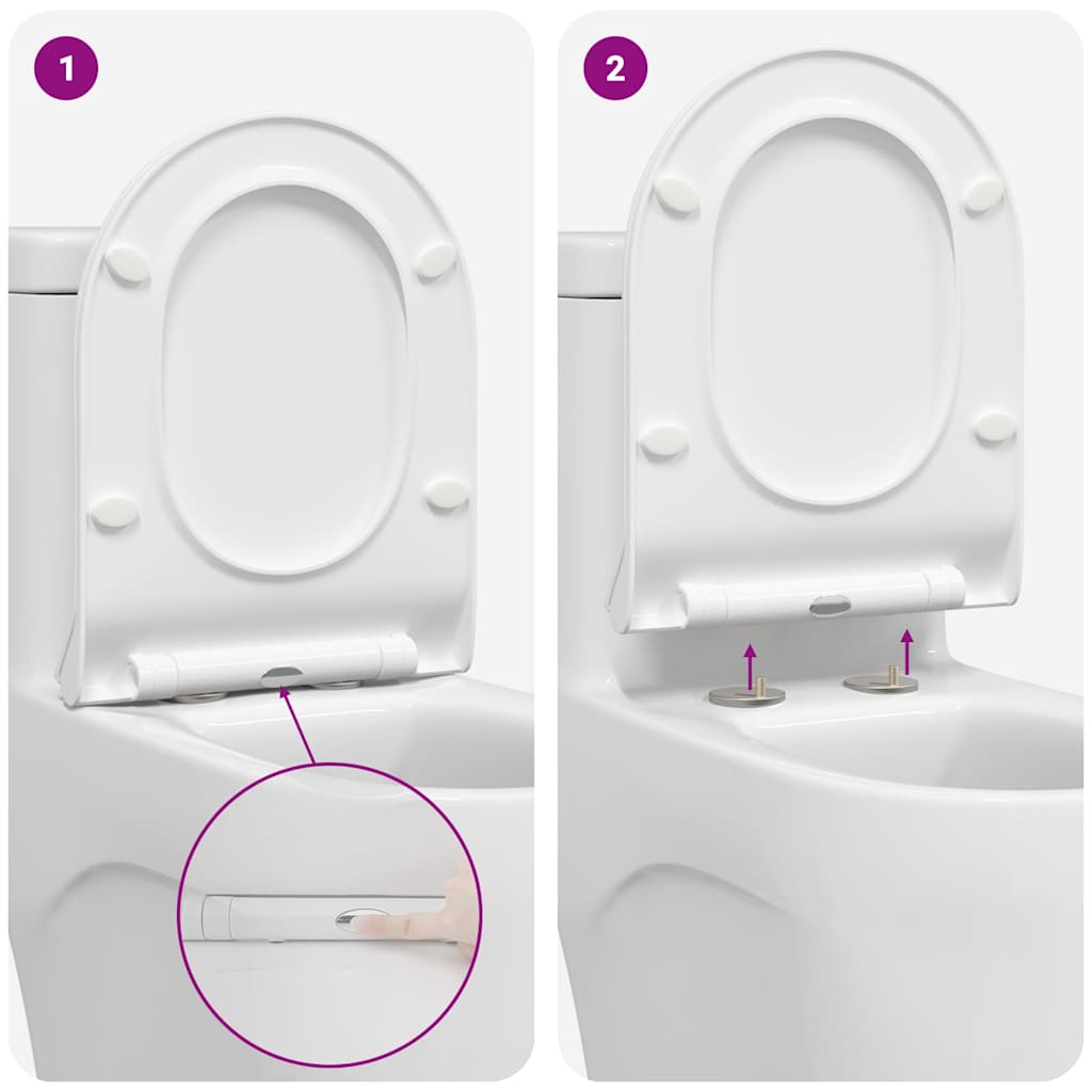 Sedile del WC Bianco 48.5 x 36 x 5 cm Polipropilene