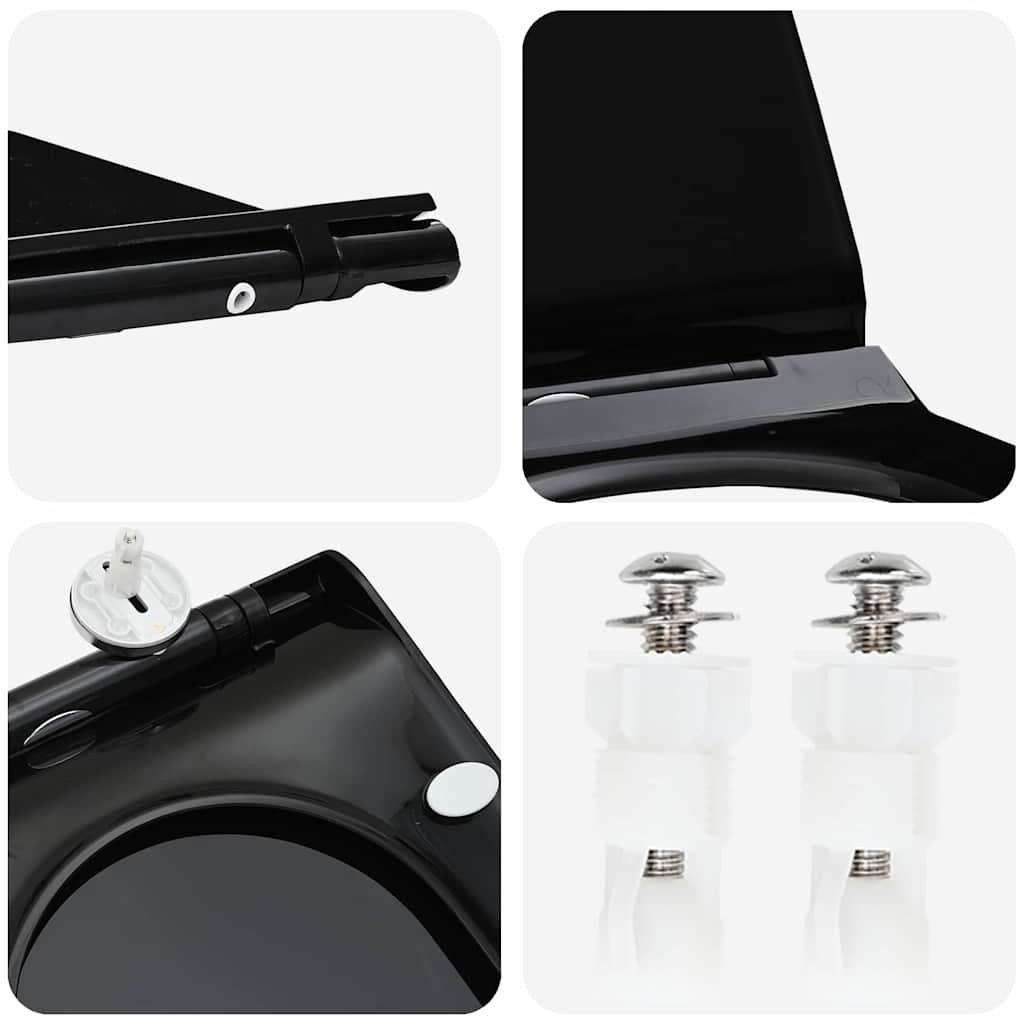 Sedile del WC Nero 48.5 x 36 x 5 cm Polipropilene