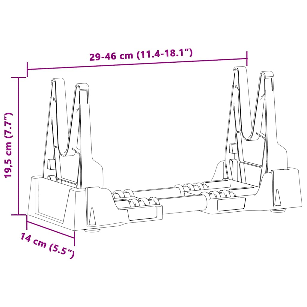 Supporto per tiro Regolabile Grigio 46 x 14 x 19,5 cm Plastica | homemem39