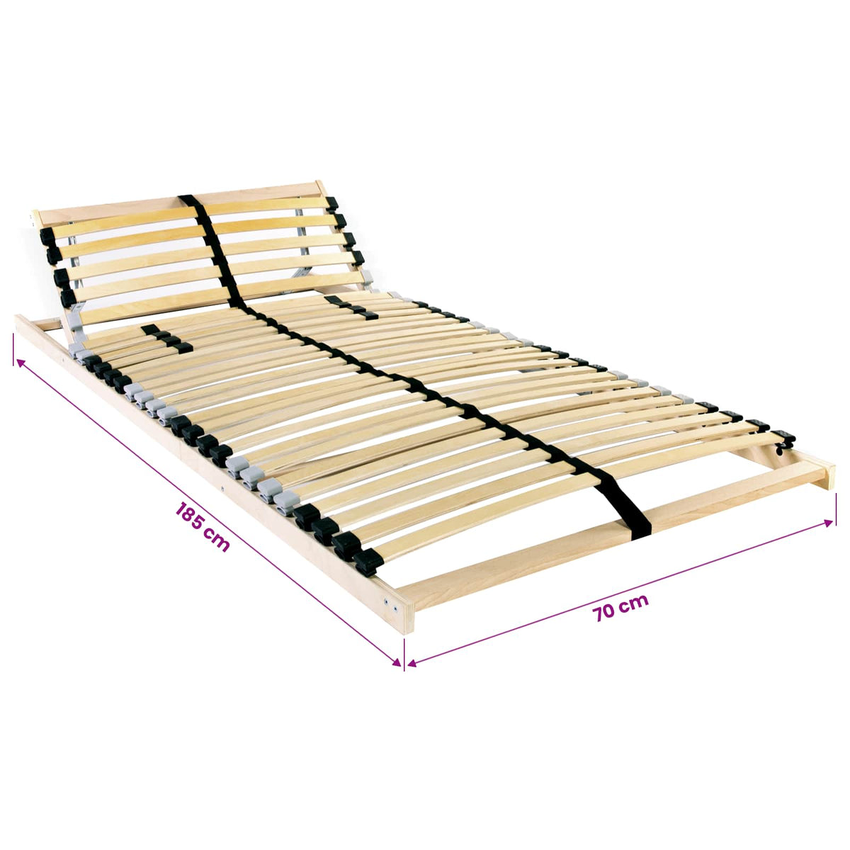 Base a doghe Marrone 70 x 190 cm Legno massello di faggio