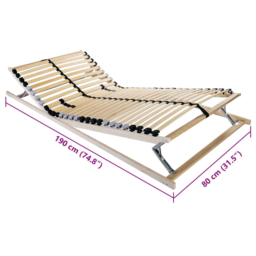 Base a doghe Marrone 80 x 190 cm Legno massello di faggio | homemem39