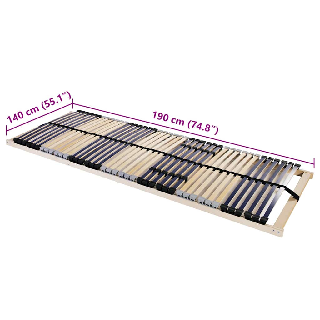 Base a doghe Marrone 140 x 190 cm Legno massello di faggio - homemem39