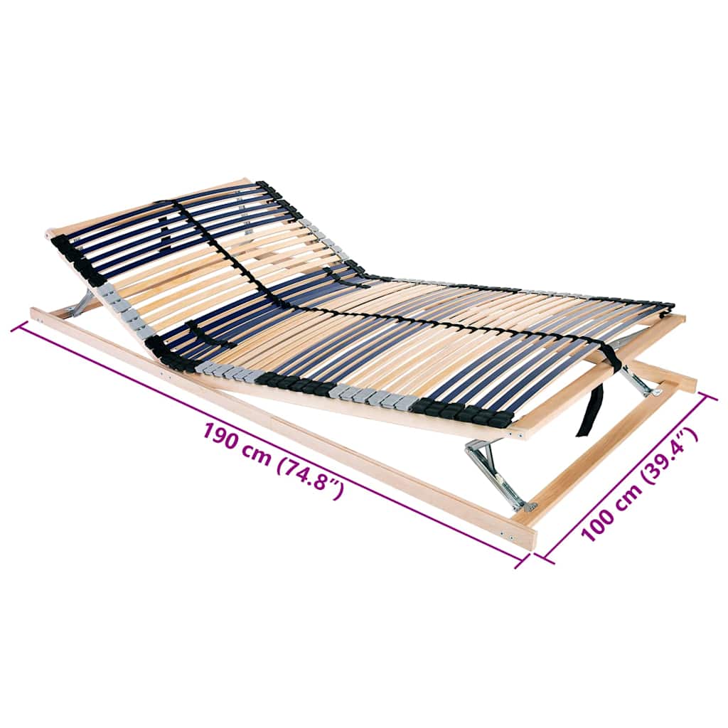 Base a doghe Marrone 100 x 190 cm Legno massello di faggio | homemem39