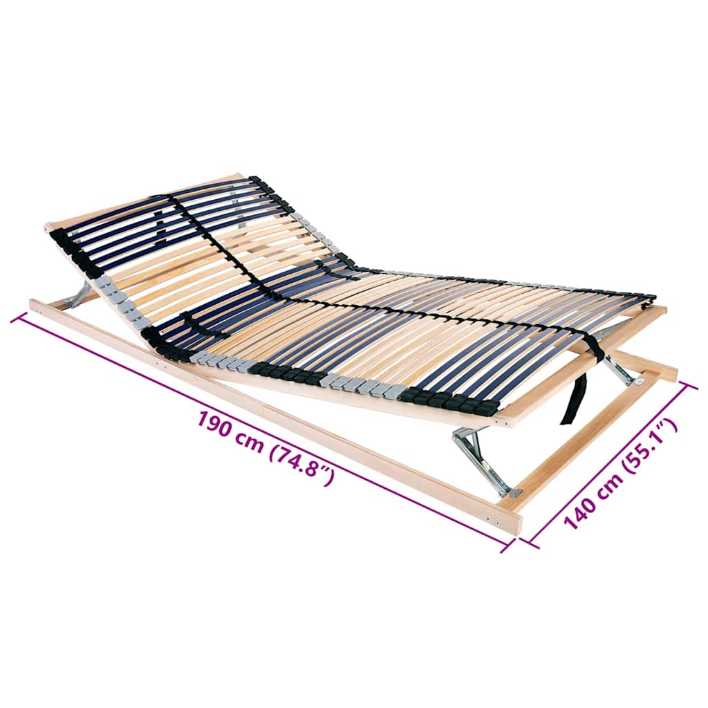 Base a doghe Marrone 140 x 190 cm Legno massello di faggio - homemem39