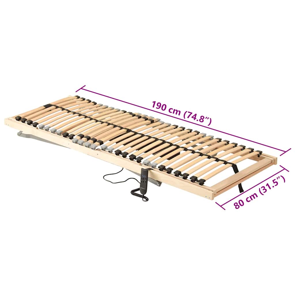 Base a doghe Marrone 80 x 190 cm Legno massello di faggio - homemem39