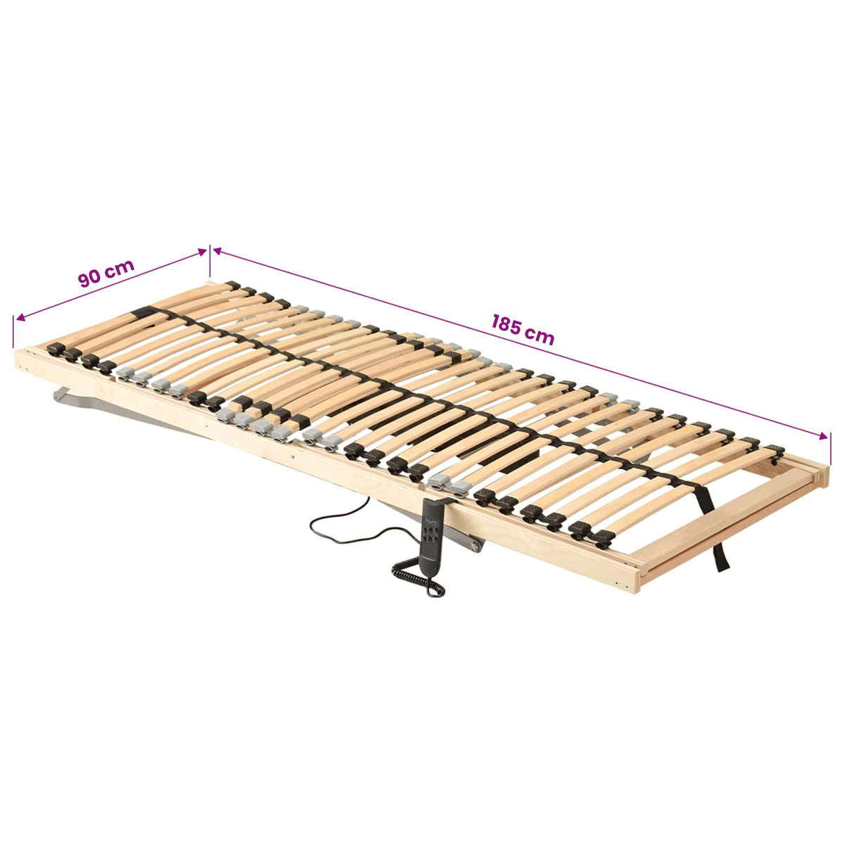 Base a doghe Marrone 90 x 190 cm Legno massello di faggio