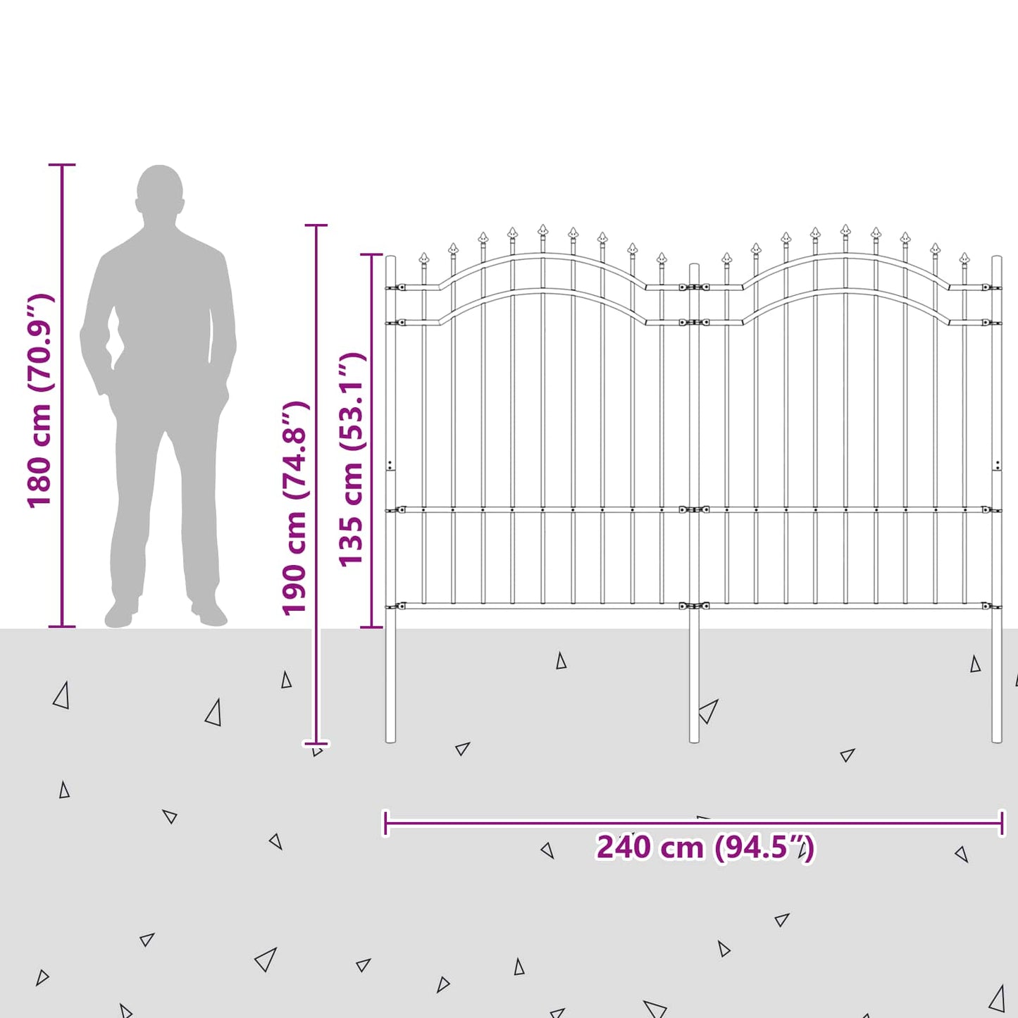 Recinzione per Giardino Woerden Grigio 240 x 190 cm | homemem39