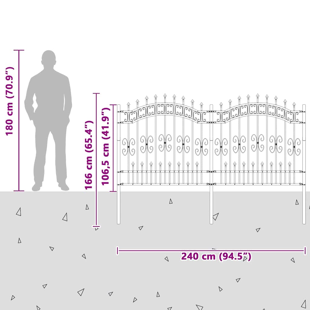 Recinzione per Giardino Bianco 240 x 165 cm