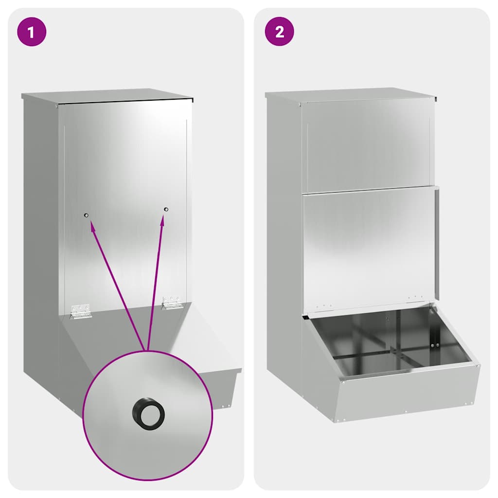 Nutriente per Maiali Argento 55 x 51 x 91.5 cm Acciaio zincato