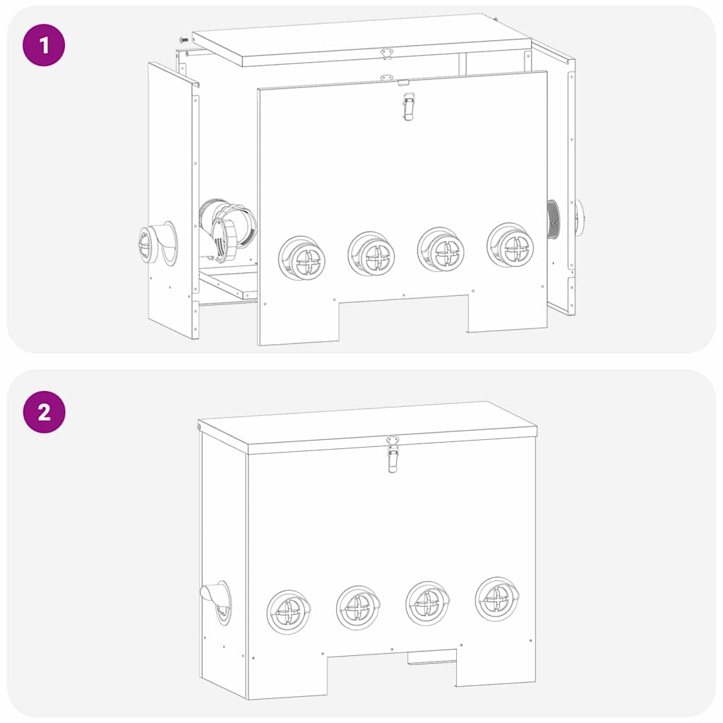 Feeder per pollo Argento 60,5 x 29 x 51 cm Acciaio zincato | homemem39