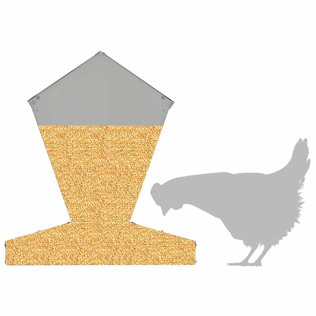 Feeder per pollo Argento 40 x 40 x 45 cm Acciaio zincato
