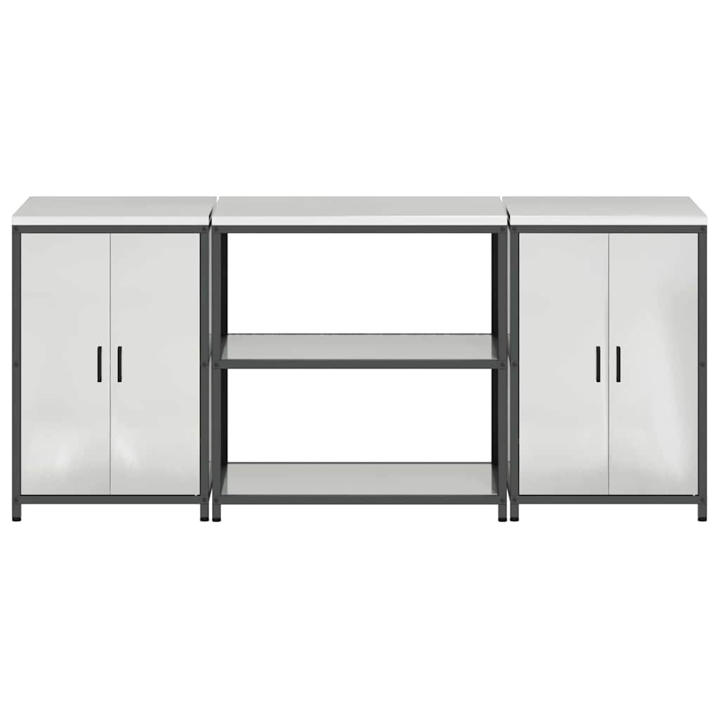 Set di Stoccaggio per Cucina 3 pcs Argento 210 x 50 x 92 cm