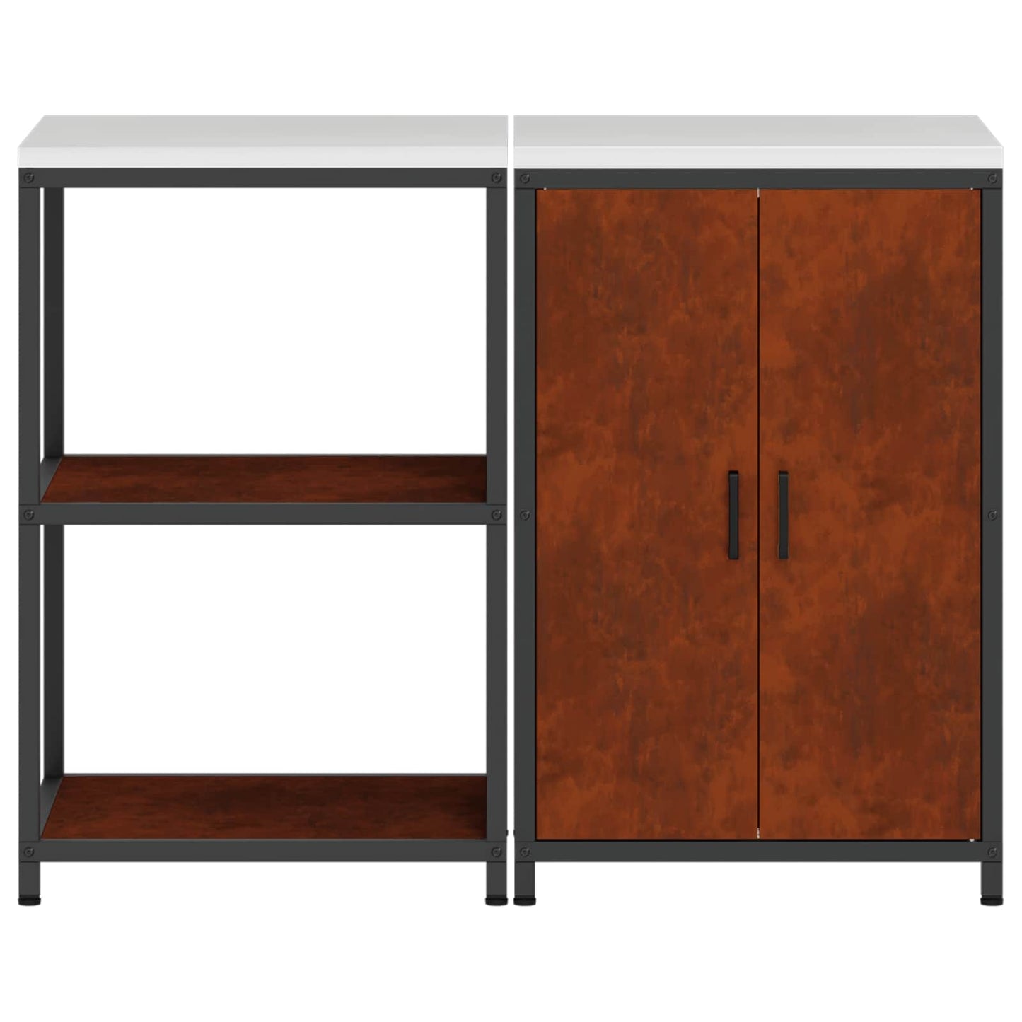 Set di Stoccaggio per Cucina con lo scaffale 2 pcs Ruggine | homemem39