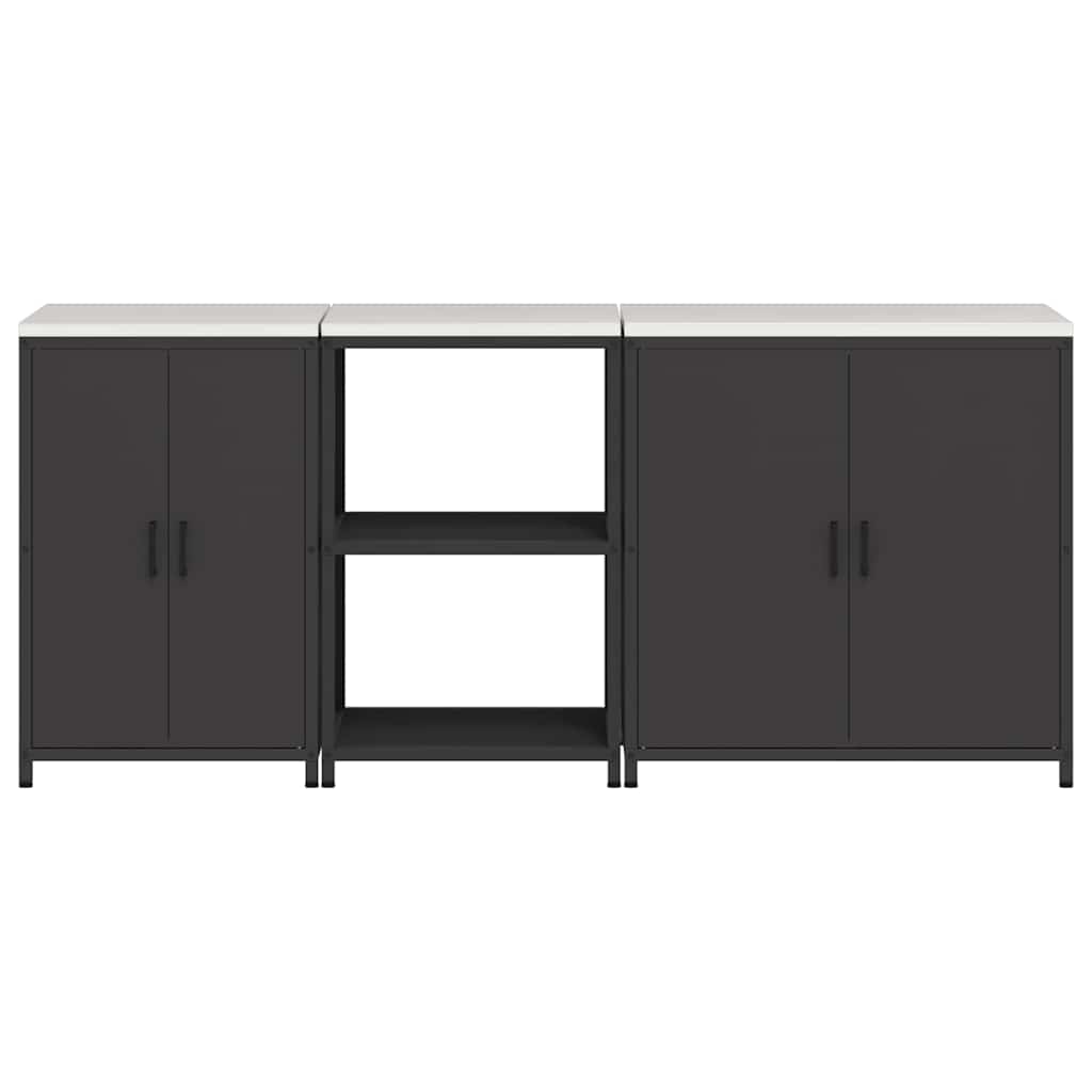 Set di Stoccaggio per Cucina Altro 3 pcs Nero 210 x 50 x 92 cm
