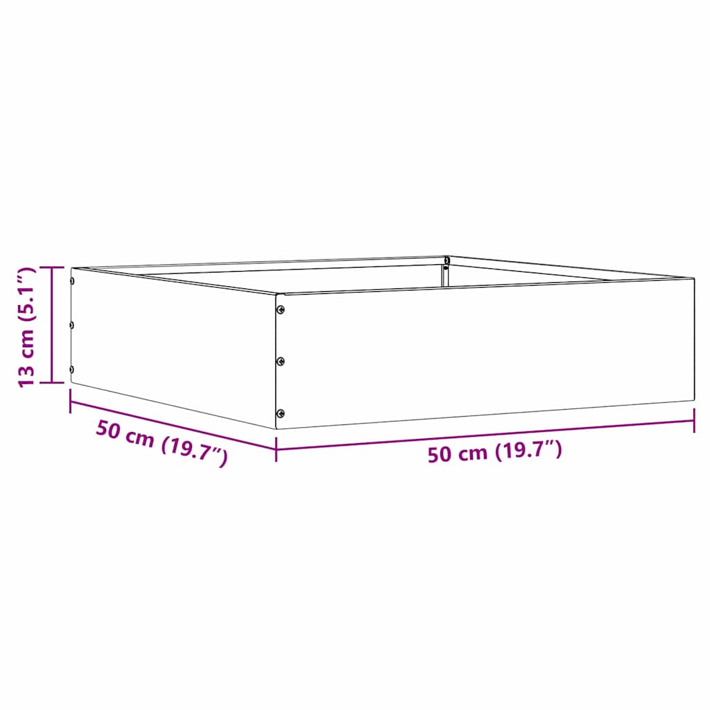 Bordura per Prato Bianco 50 x 50 x 13 cm Acciaio | homemem39