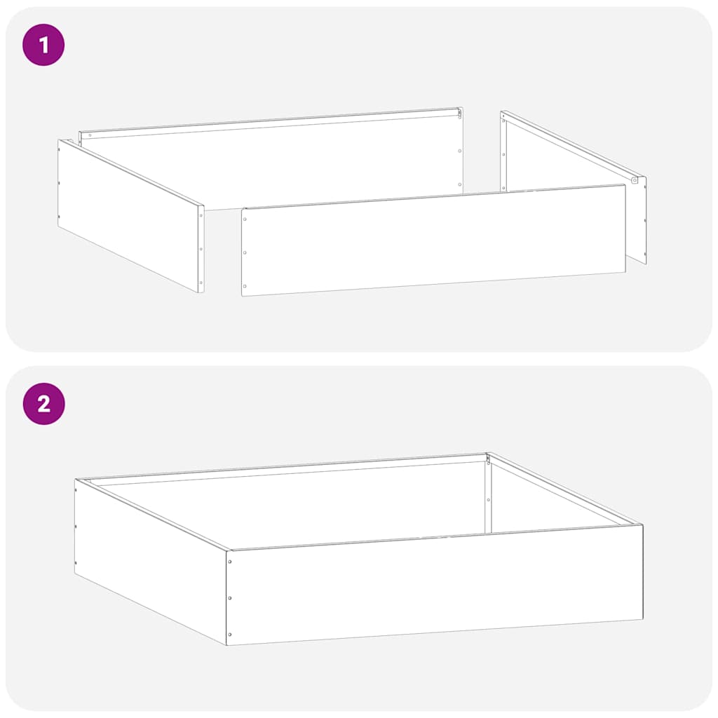 Bordura per Prato 6 pcs Nero 60 x 60 x 13 cm Acciaio