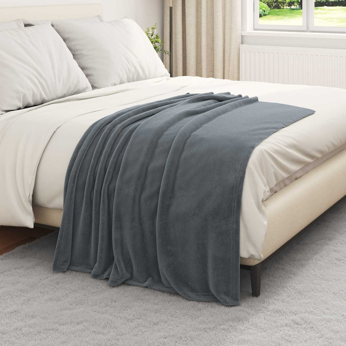 Coperte da Pile 6 pz Grigio Scuro 130 x 150 cm 3.04 kg Panno - homemem39