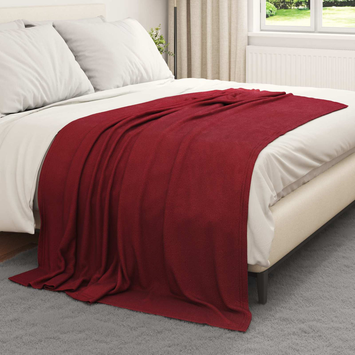 Coperte da Pile 6 pz Rosso Bordeaux 200 x 150 cm 2.52 kg Panno - homemem39