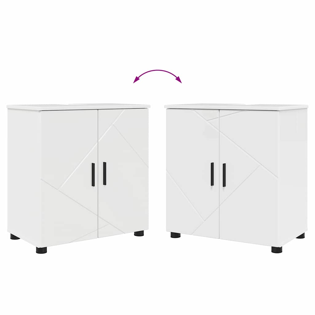 Set di mobili per il bagno 2 pz Bianco Lucido 61 x 35 x 64 cm