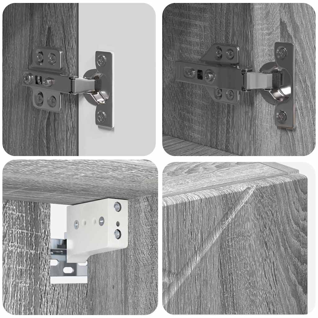 Set di mobili per il bagno 4 pz Grigio Sonoma 61 x 35 x 64 cm | homemem39