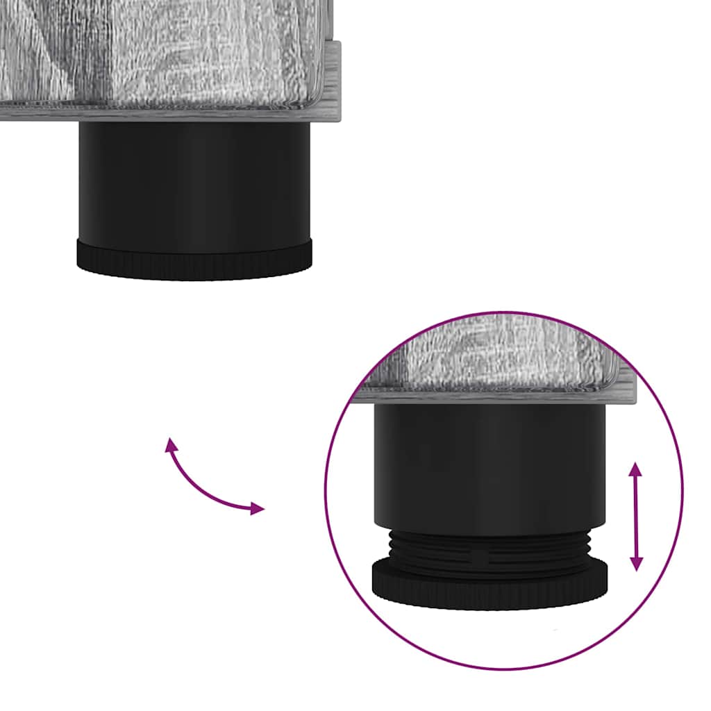 Set di mobili per il bagno con cassetto 2 pcs Grigio Sonoma