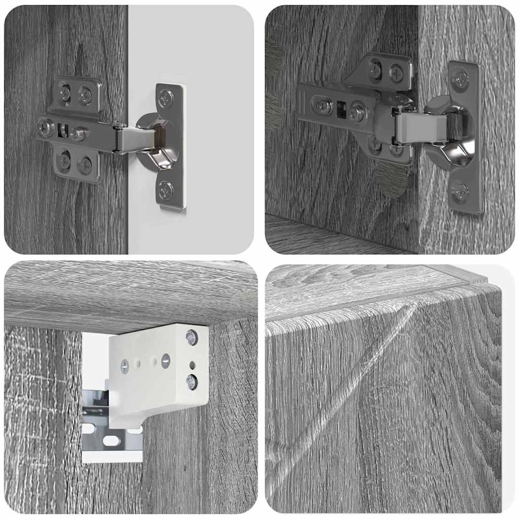 Set di mobili per il bagno con cassetto 4 pcs Grigio Sonoma