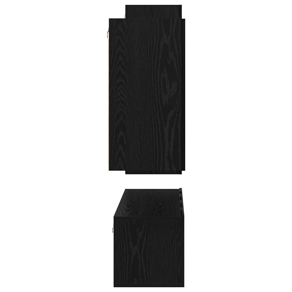 Set mobile TV 4 pcs Rovere nero 30.5 x 30 x 90 cm