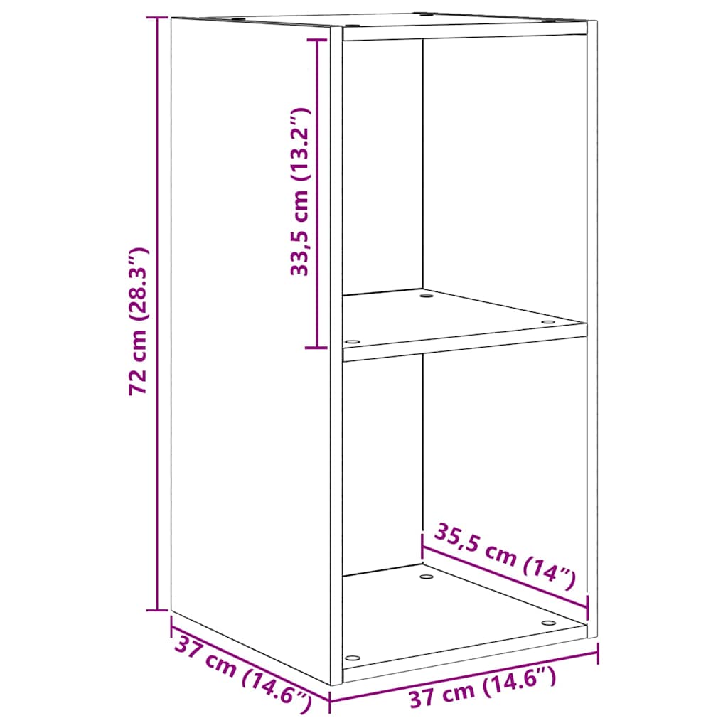 Mobile TV da Parete 4 pcs Legno Antico 37 x 37 x 72 cm