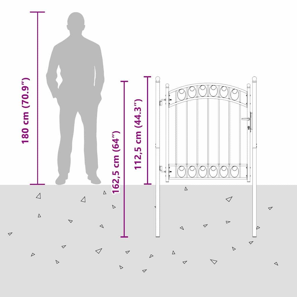Cancello per recinzione con blocco Grigio 125 x 100 cm