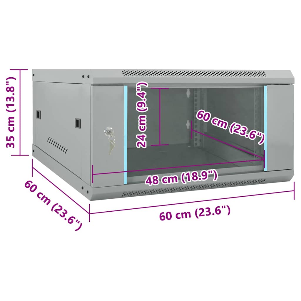 Armadietto di rete Grigio 60 x 60 x 35 cm Acciaio